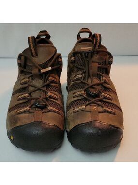 Keen Men's Brown Lansing Low Steel Toe Work Shoes, Size 10EE, Extra Width
